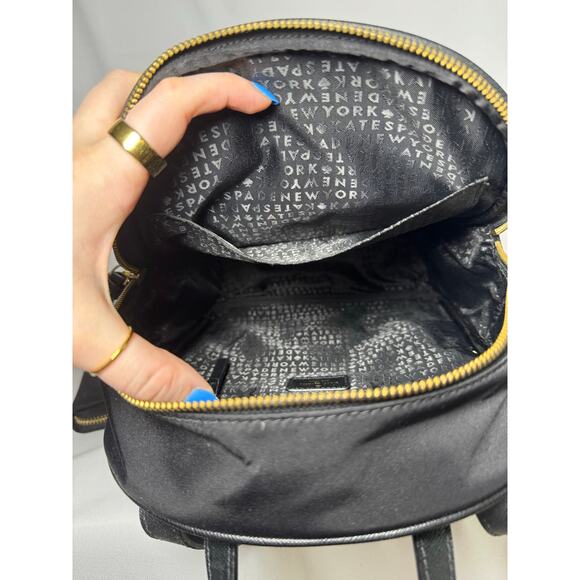 Kate Spade Nylon Backpack & Wallet Set Black Gold Zip WKRU4717 main image 10